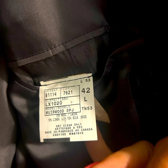 Men’s “Black Brown 1826” NWT blazer wool, linen, silk size 42. 75% wool - Picture 12 of 12